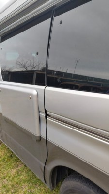 Rear gap as door doesn't line up at the front.